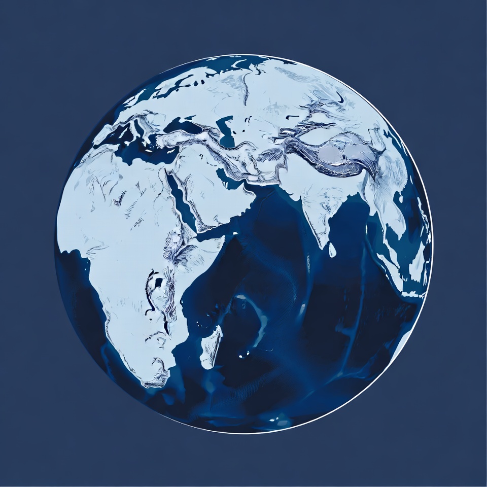 Globe showing continents and oceans Globe showing continents and oceans