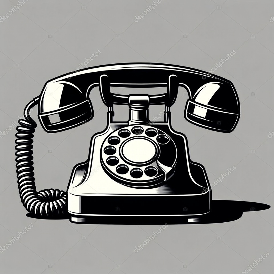 Vintage phone on gray background Vintage phone on gray background