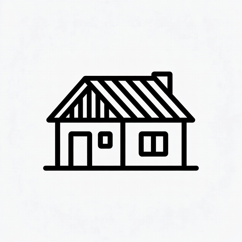 Simple house drawing outline on white background Simple house drawing outline on white background