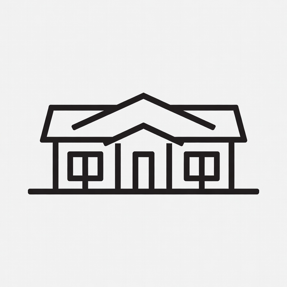 Simple house with trees design Simple house with trees design