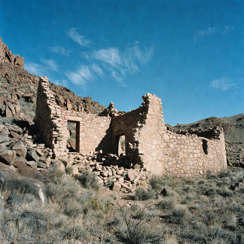 Old stone building in desert Old stone building in desert