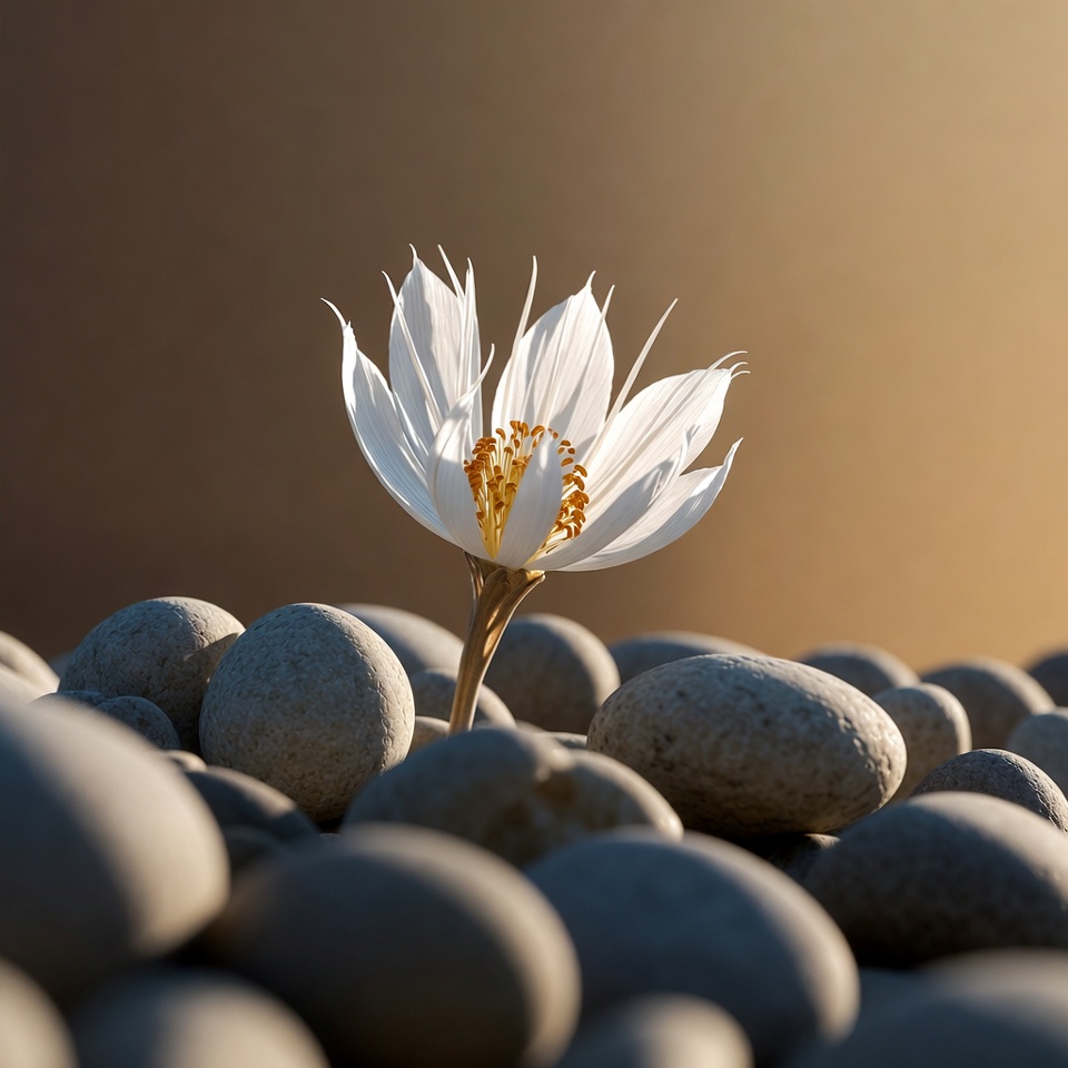 Flower growing among stones Flower growing among stones