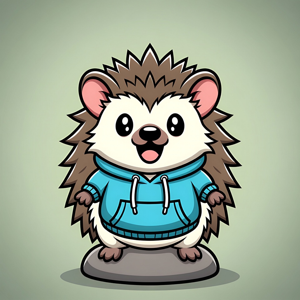 Cute hedgehog wearing a hoodie Cute hedgehog wearing a hoodie