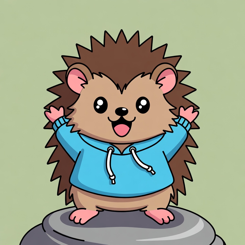 Cute hedgehog wearing hoodie Cute hedgehog wearing hoodie