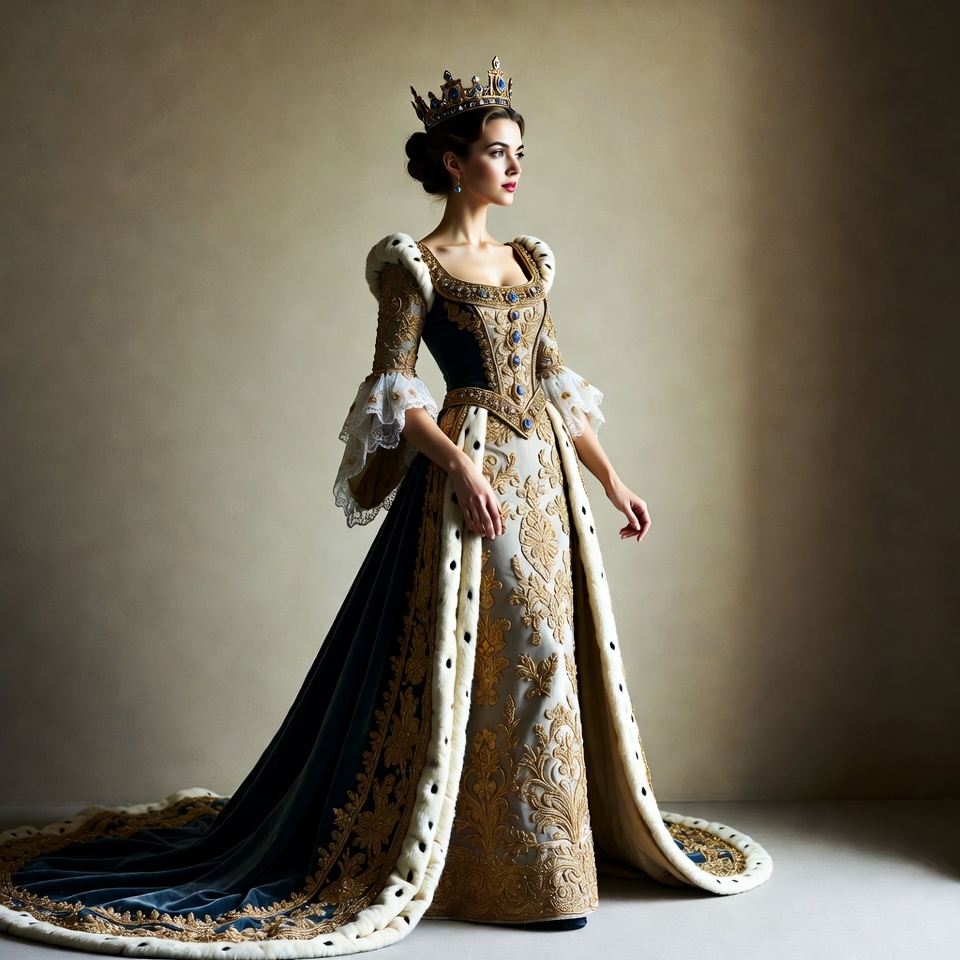 Elegant woman in royal dress Elegant woman in royal dress