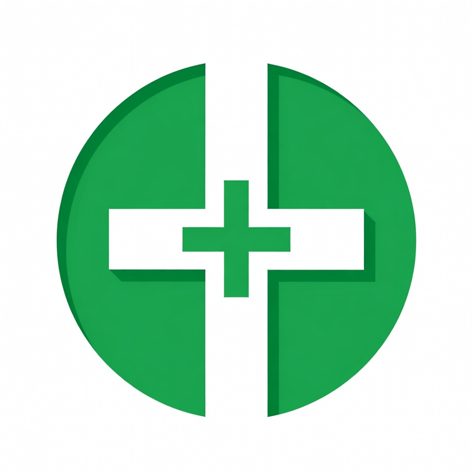 Health symbol in vibrant green color Health symbol in vibrant green color