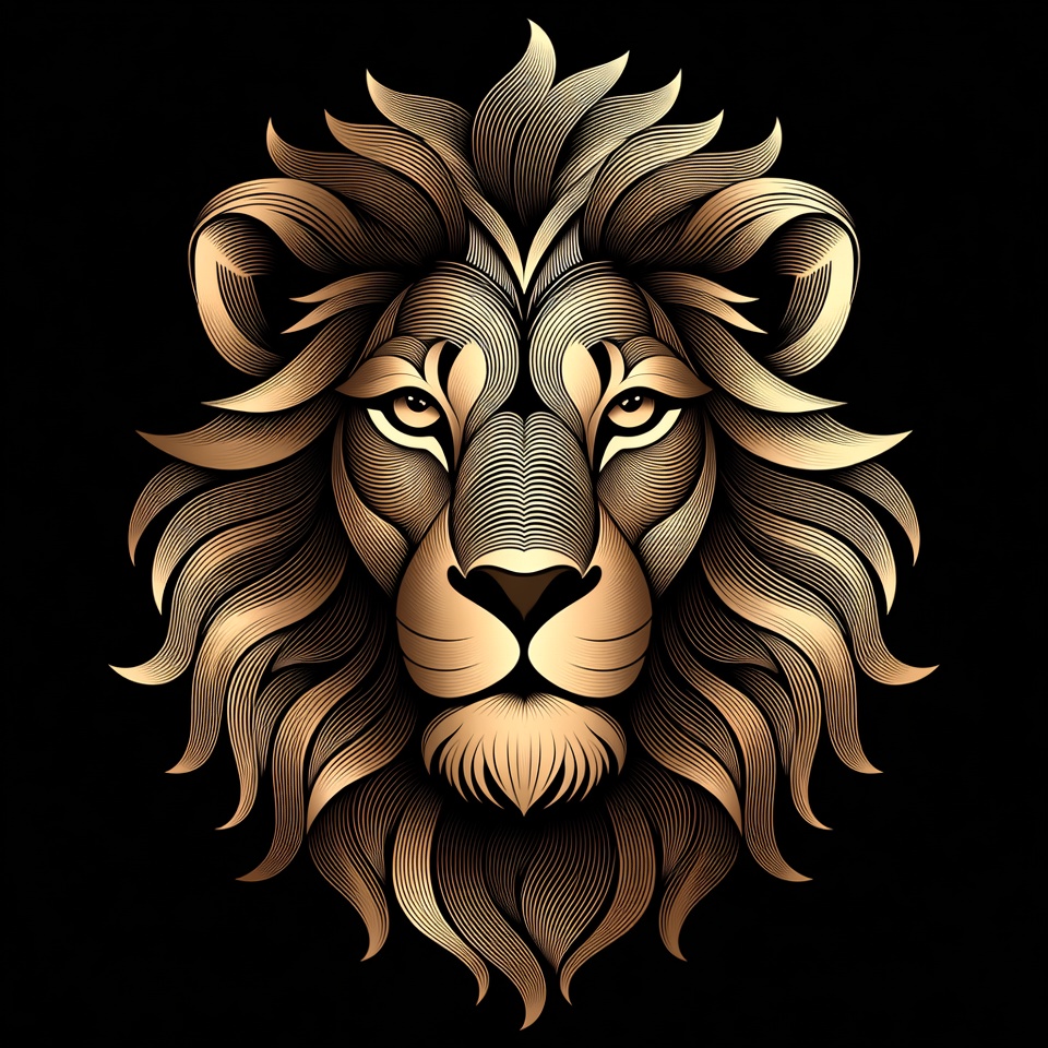 Lion head design with patterns Lion head design with patterns