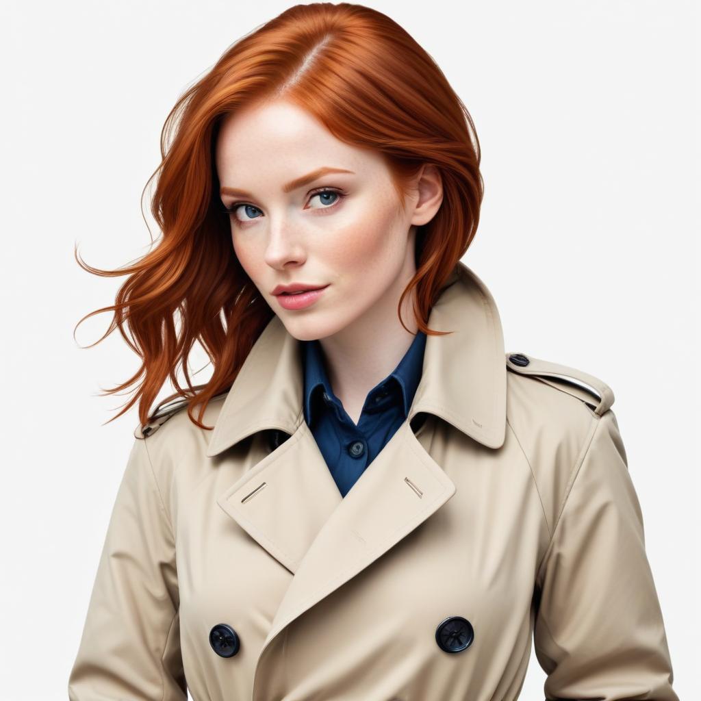Portrait of a woman in a trench coat Portrait of a woman in a trench coat