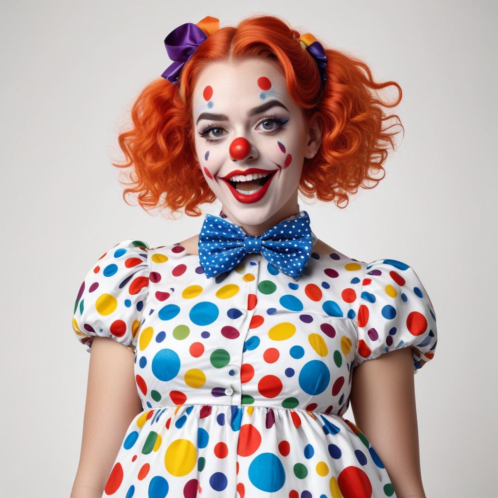 Clown with red hair and polka dots Clown with red hair and polka dots