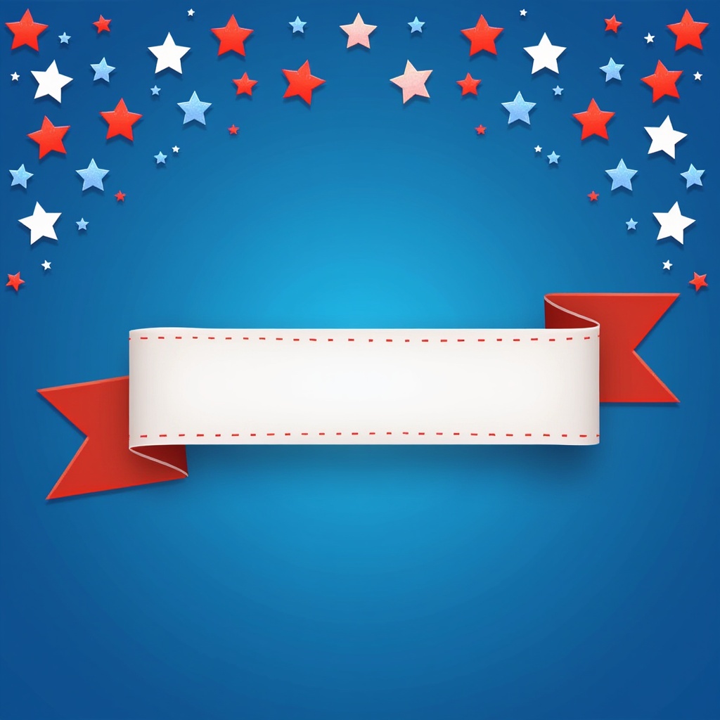 Stars and ribbons on blue background Stars and ribbons on blue background