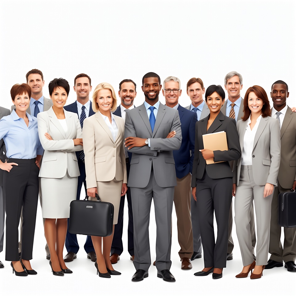 Business team in formal attire at office Business team in formal attire at office