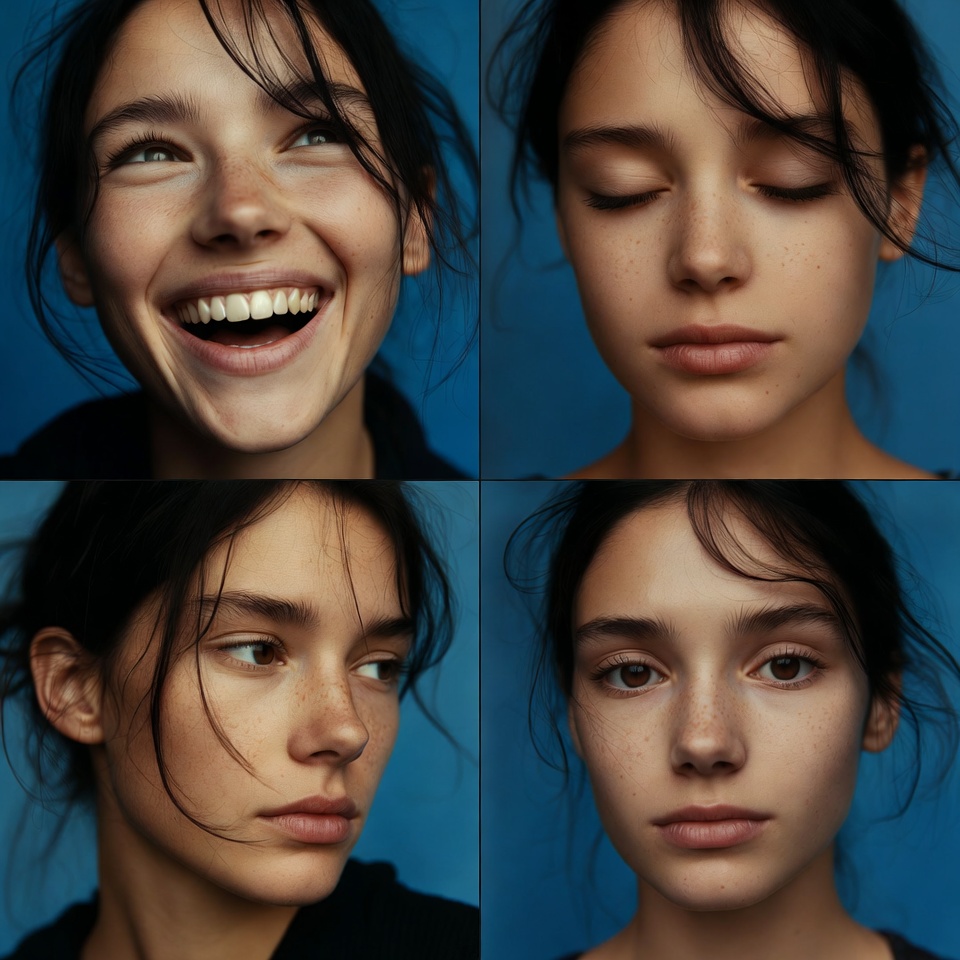 Expressions of a young woman Expressions of a young woman