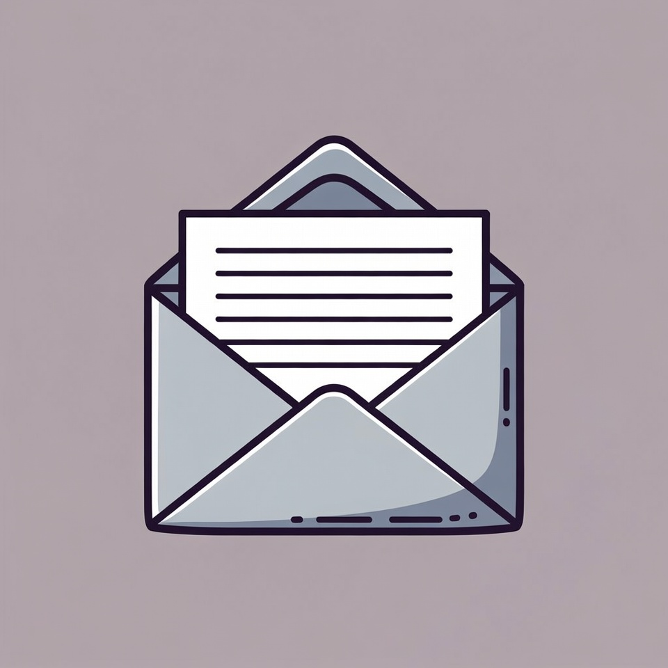 Envelope with letter inside on simple background Envelope with letter inside on simple background