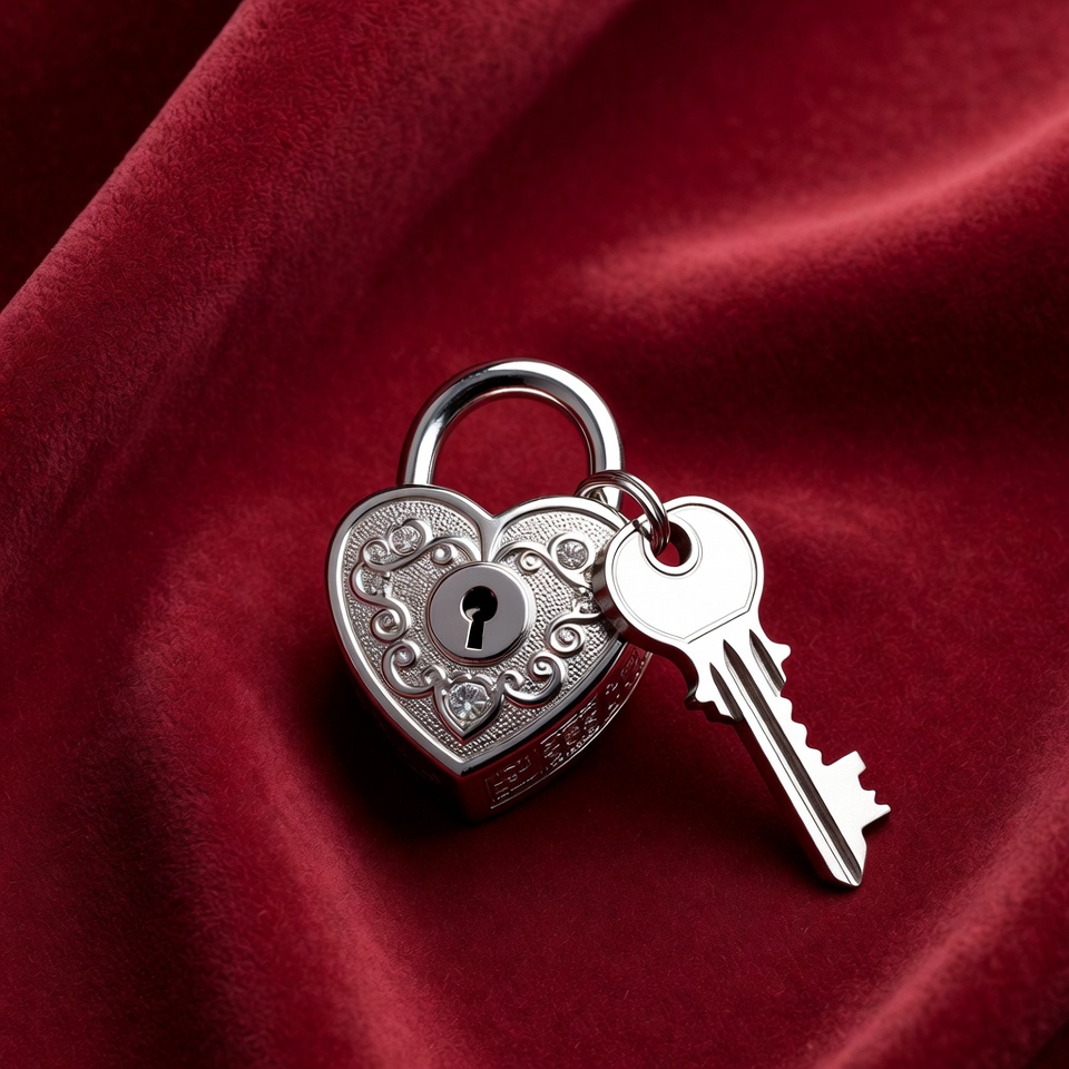 Heart lock and key on velvet Heart lock and key on velvet