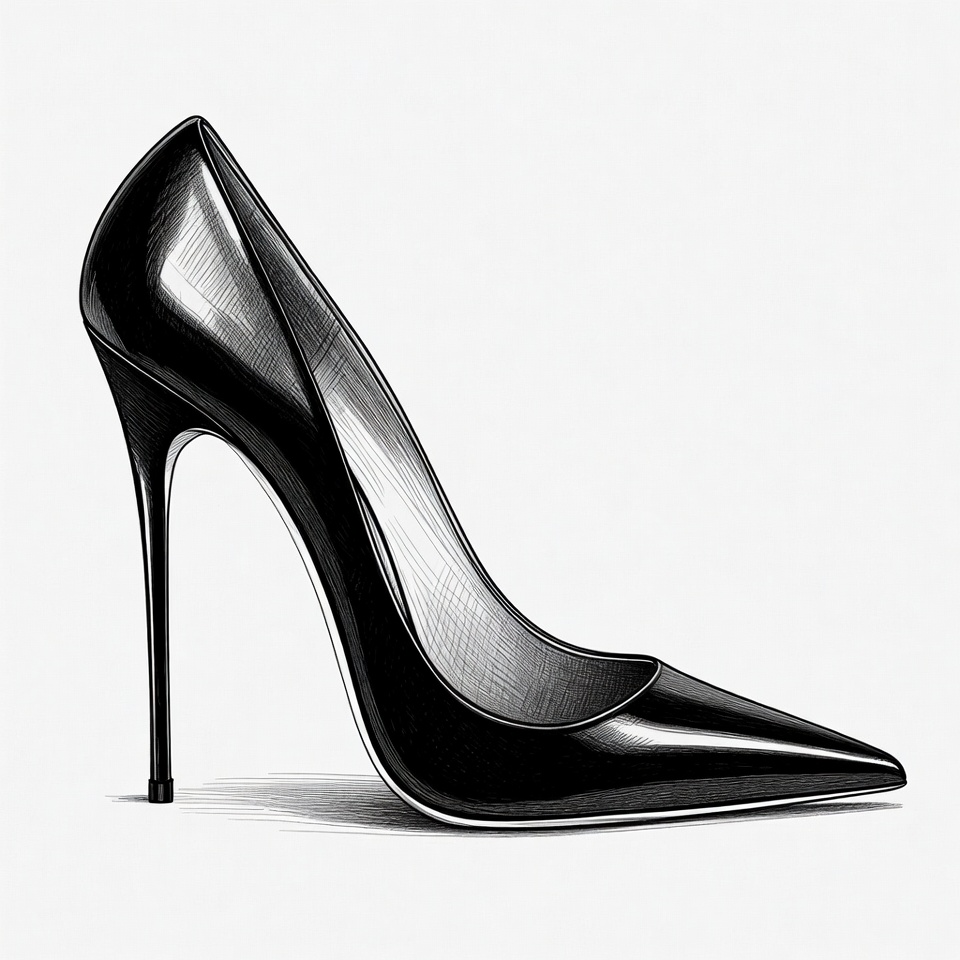 High heel shoe with glossy finish High heel shoe with glossy finish