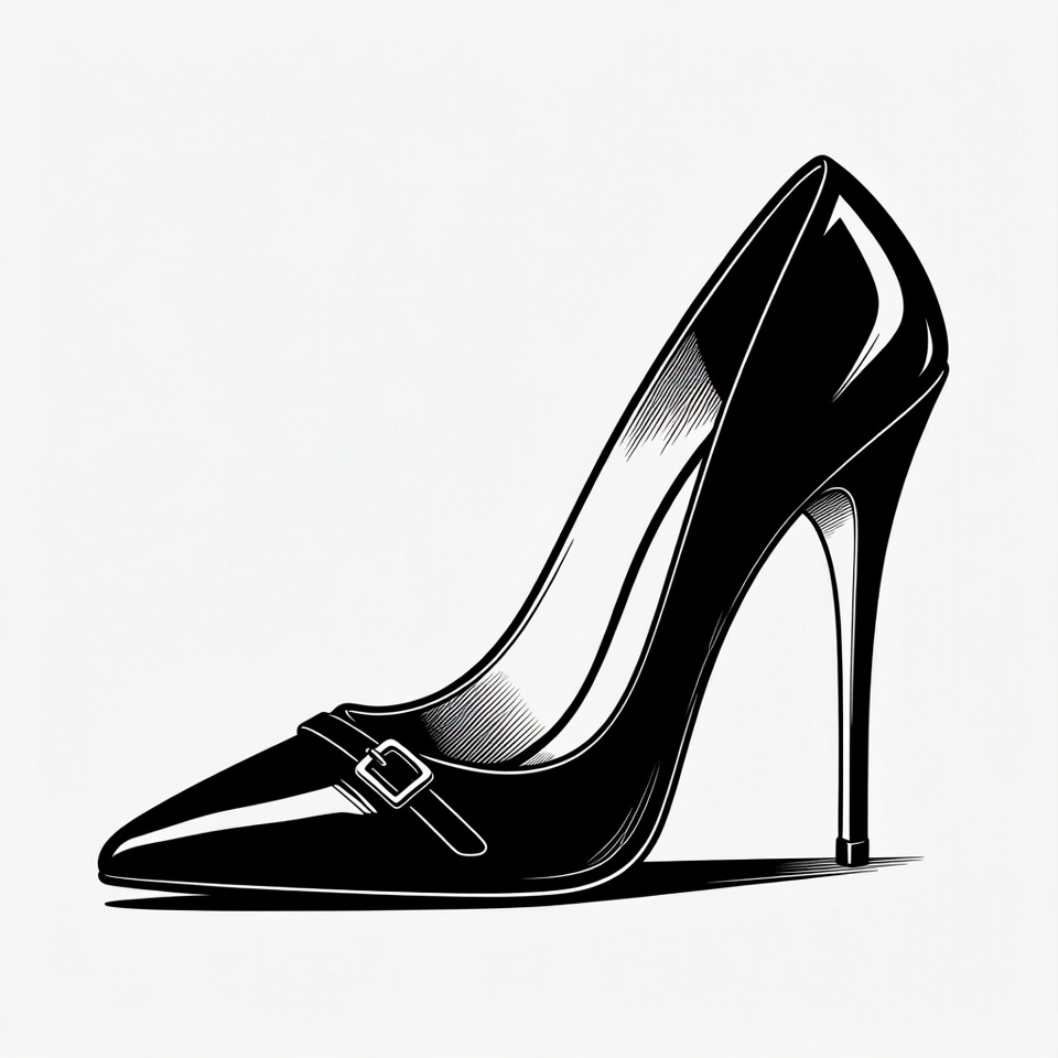 High heel shoe with buckle design High heel shoe with buckle design