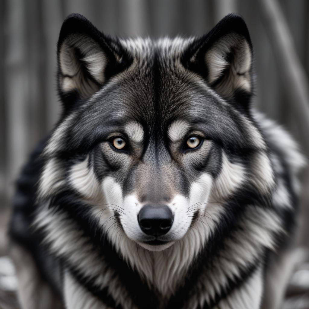 Wolf looking directly at camera Wolf looking directly at camera