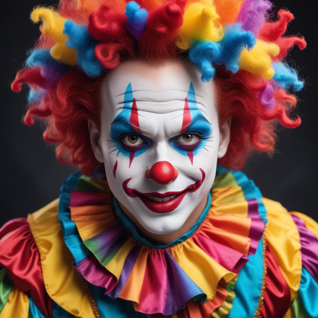 Clown with colorful hair and makeup Clown with colorful hair and makeup