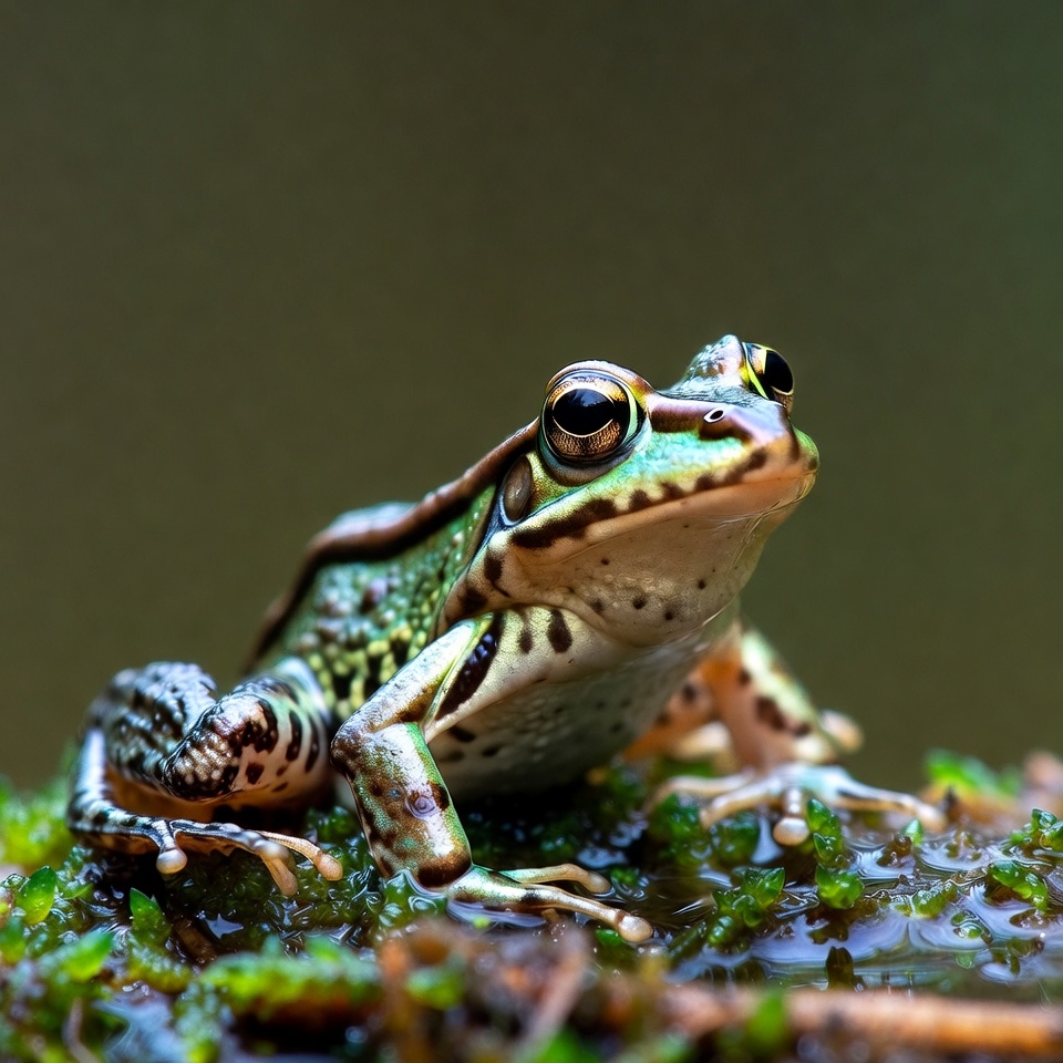 Frog sitting on wet ground Frog sitting on wet ground