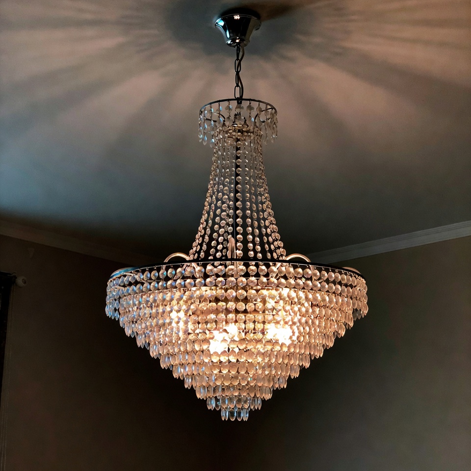Chandelier in a room at night Chandelier in a room at night