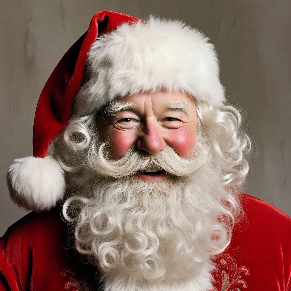 Santa claus smiles cheerfully in red suit Santa claus smiles cheerfully in red suit