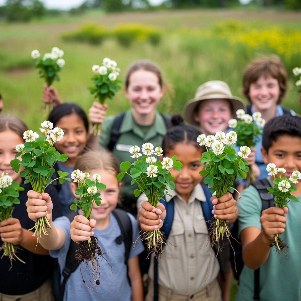 Kids hold flowers in nature Kids hold flowers in nature