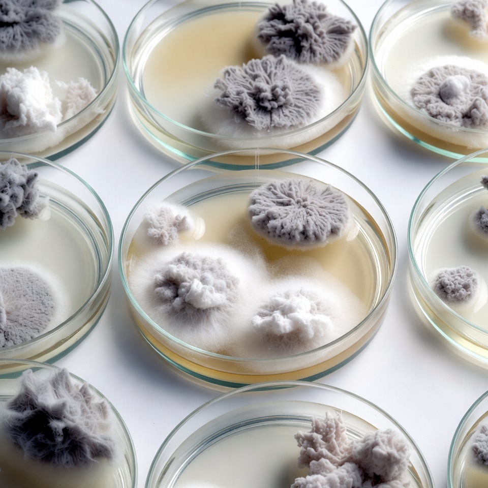 Fungal growth in petri dishes Fungal growth in petri dishes