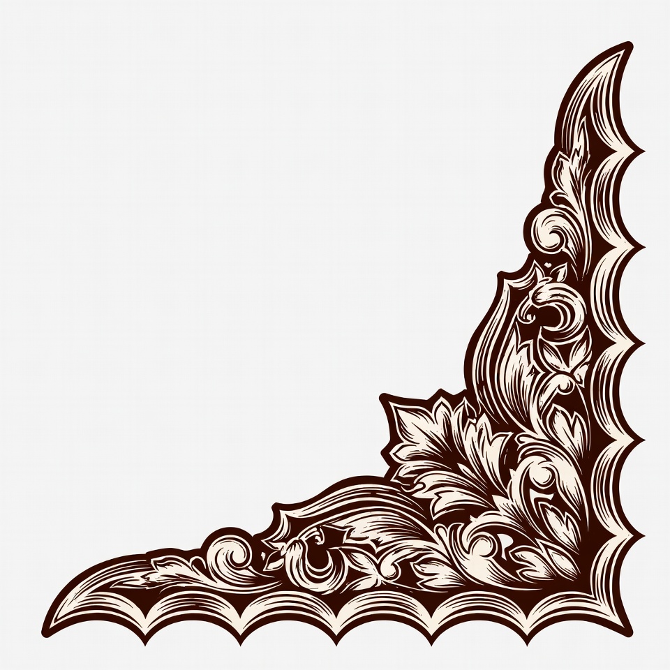 Intricate corner design in vintage style