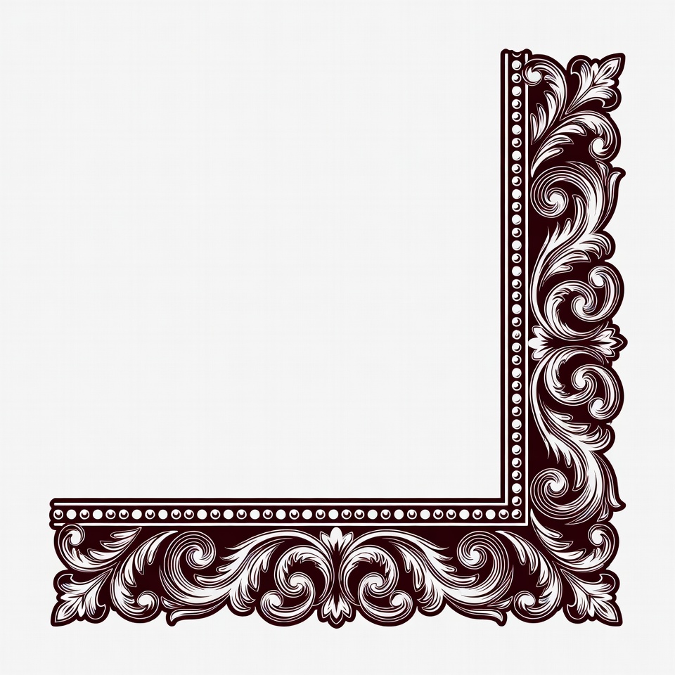 Decorative corner frame design element Decorative corner frame design element