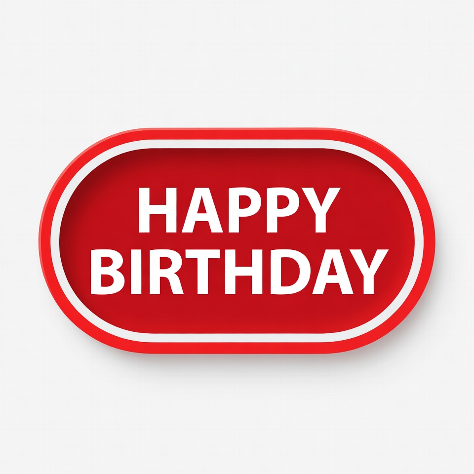 Birthday greeting sign in red color Birthday greeting sign in red color