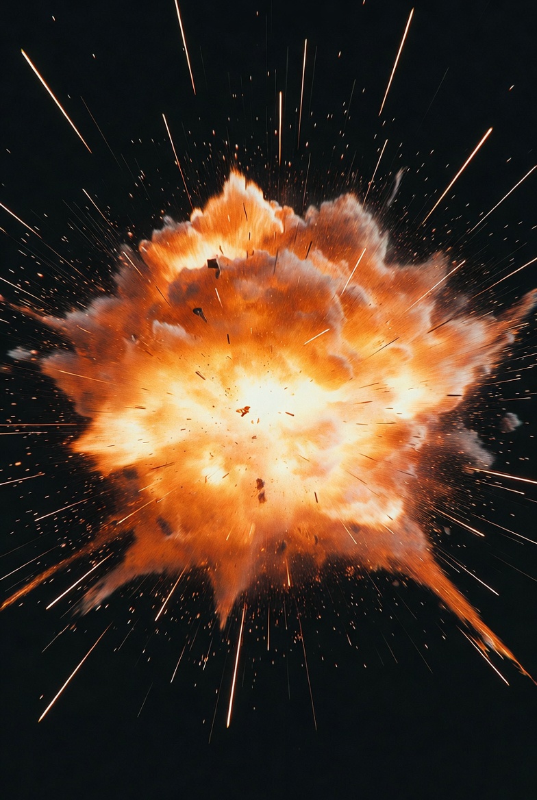 Bright explosion in dark background Bright explosion in dark background