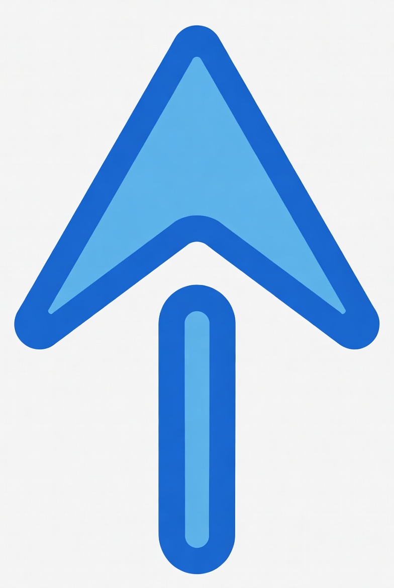 Upward arrow icon in solid blue Upward arrow icon in solid blue