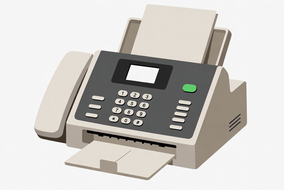 Fax machine on white background Fax machine on white background