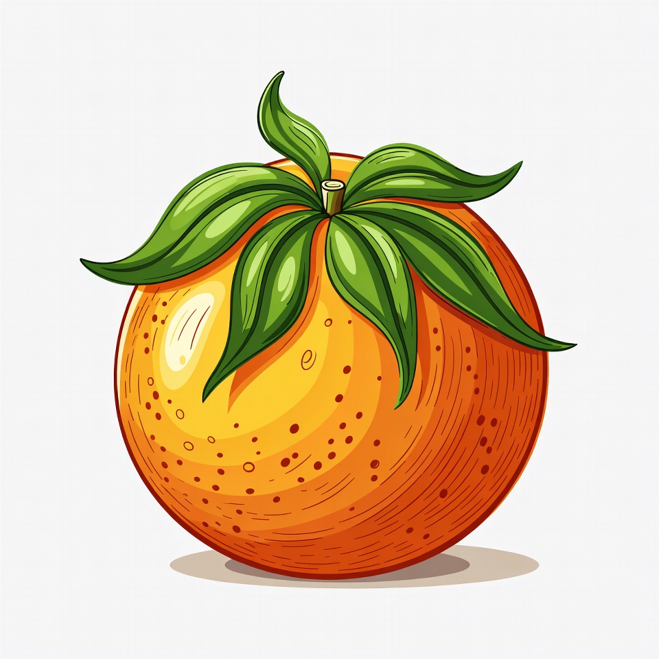 Orange fruit with green leaves Orange fruit with green leaves