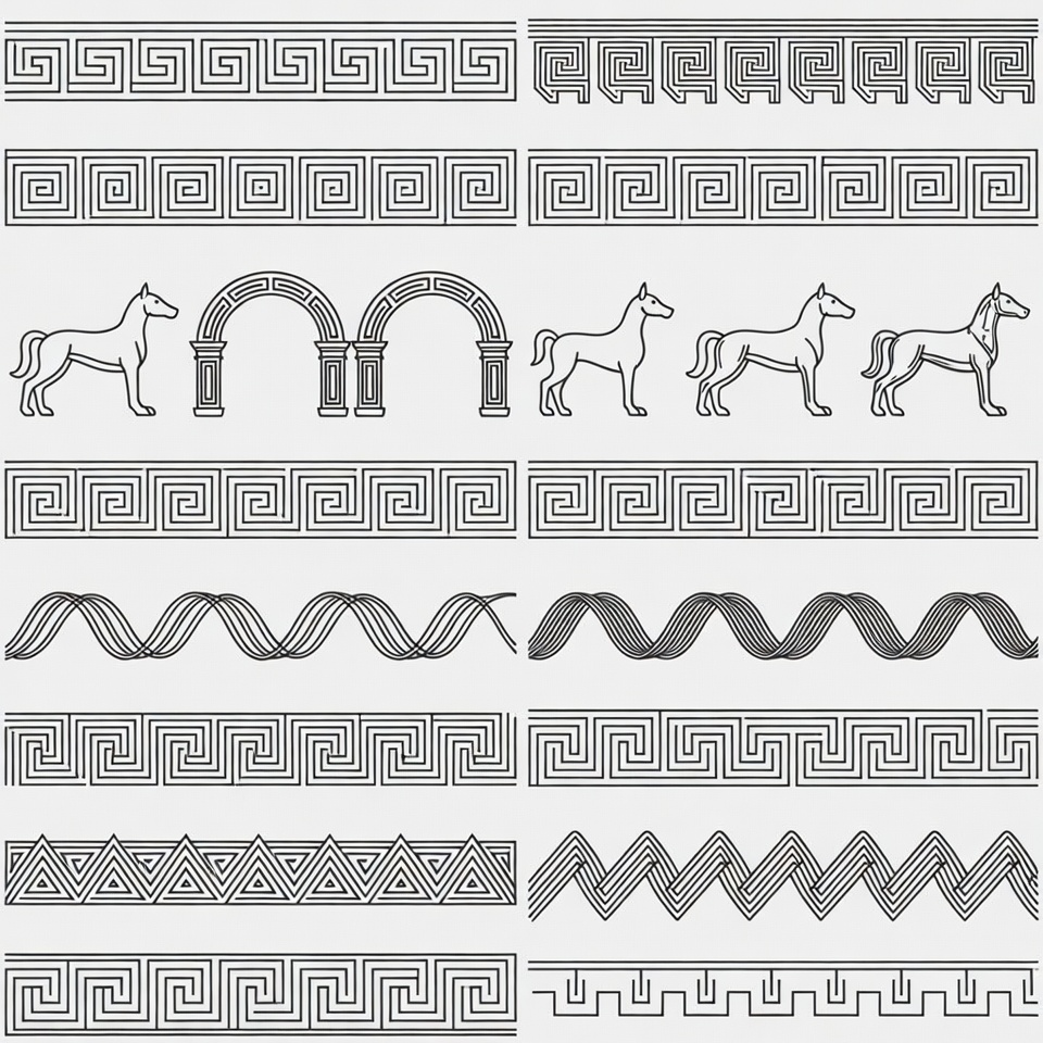 Greek Border Patterns Collection Greek Border Patterns Collection