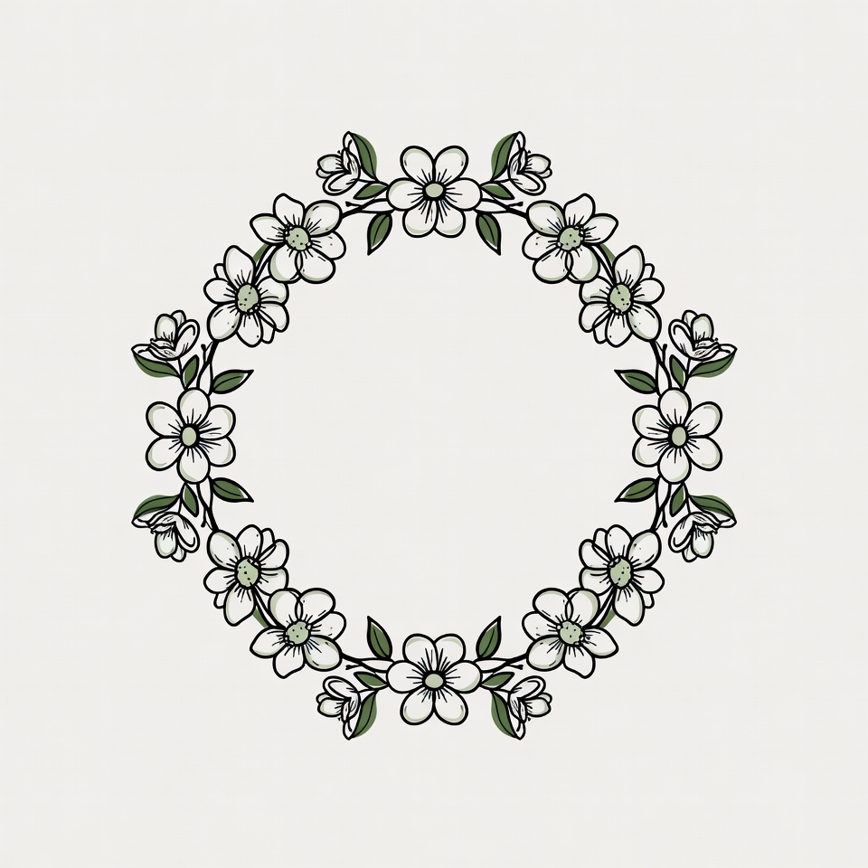Floral design with circular pattern Floral design with circular pattern