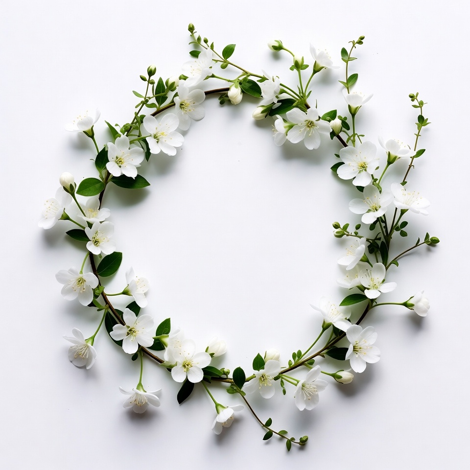 White floral arrangement on white background White floral arrangement on white background