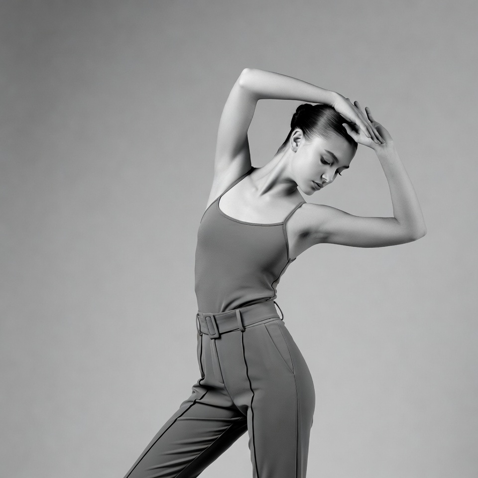 Model poses in studio Model poses in studio