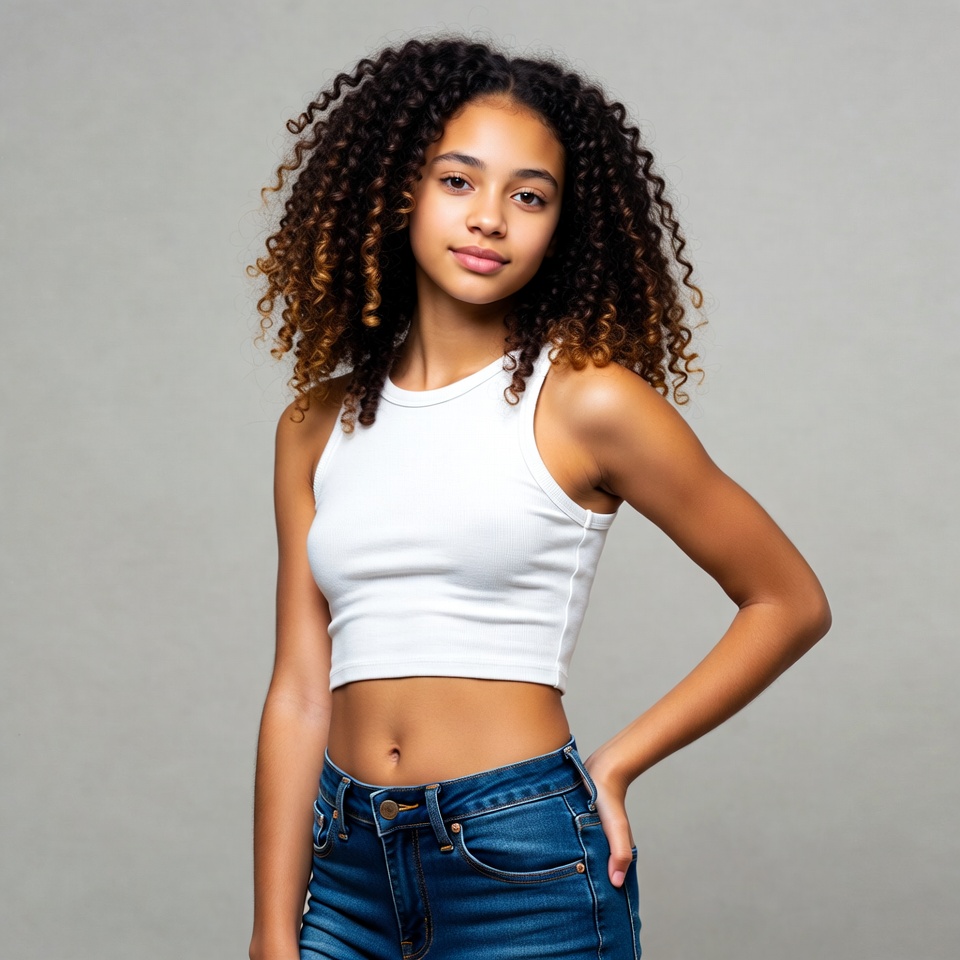 Stylish pose in casual outfit Stylish pose in casual outfit