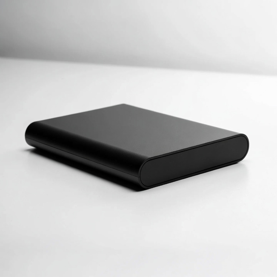 External storage device on a white table External storage device on a white table