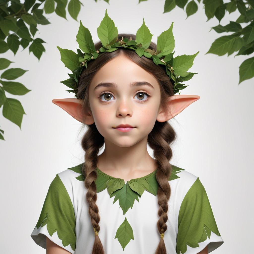Young girl dressed as forest character Young girl dressed as forest character
