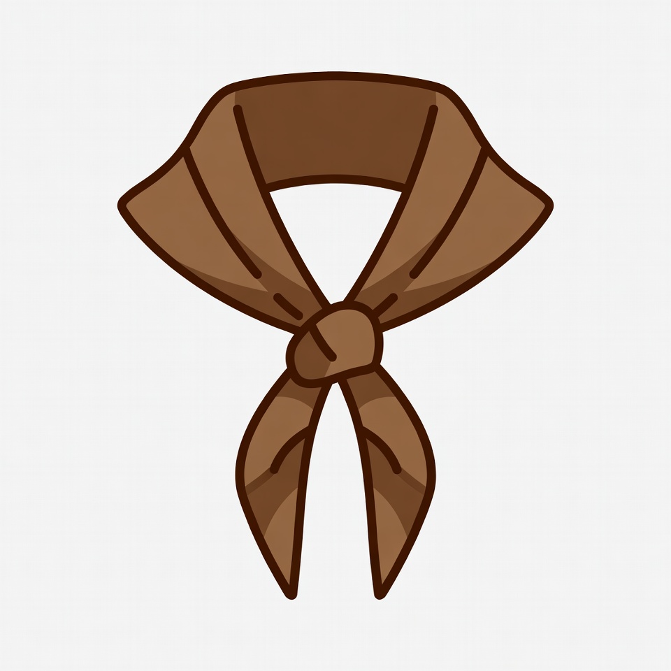 Brown scarf tied in a knot Brown scarf tied in a knot