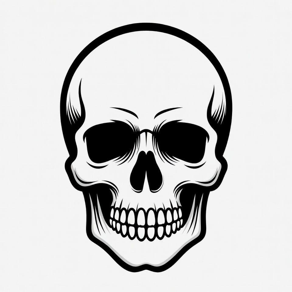 Black and white skull design artwork Black and white skull design artwork