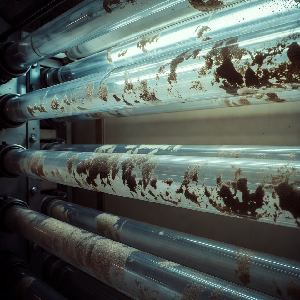 Dirty tubes in industrial setting Dirty tubes in industrial setting