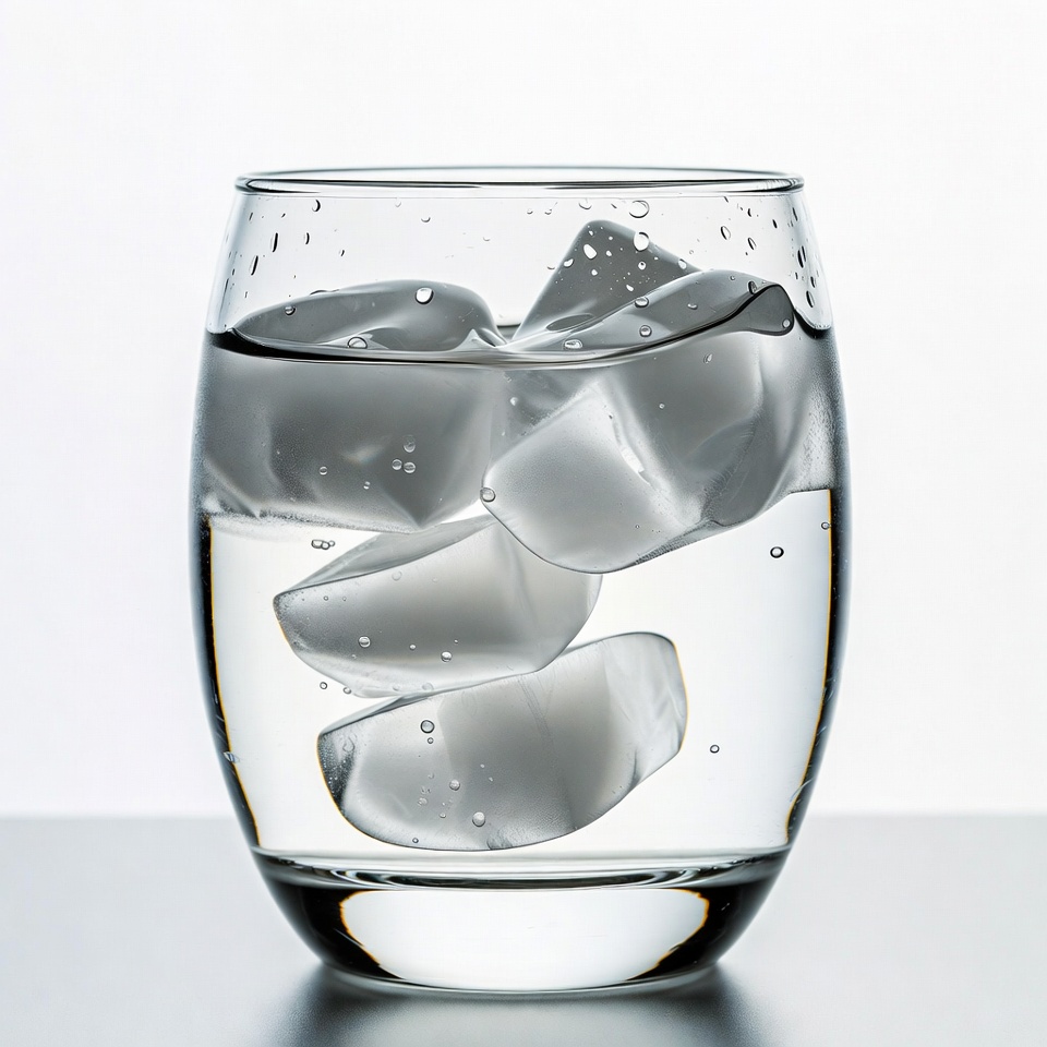 Refreshing glass of water with ice Refreshing glass of water with ice