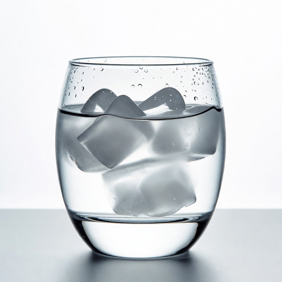Clear glass with ice water Clear glass with ice water