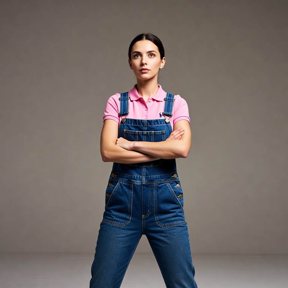 Young woman with arms crossed in studio Young woman with arms crossed in studio