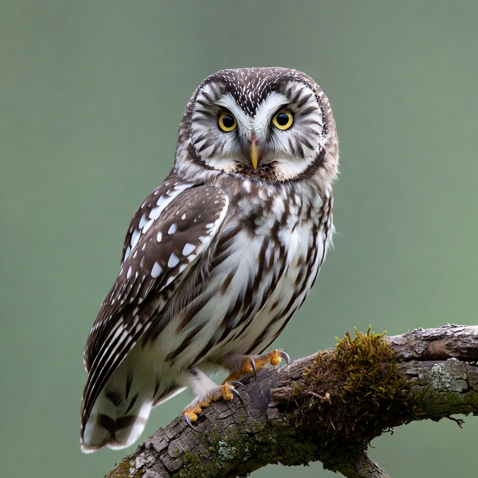Owl perched on a branch in nature Owl perched on a branch in nature