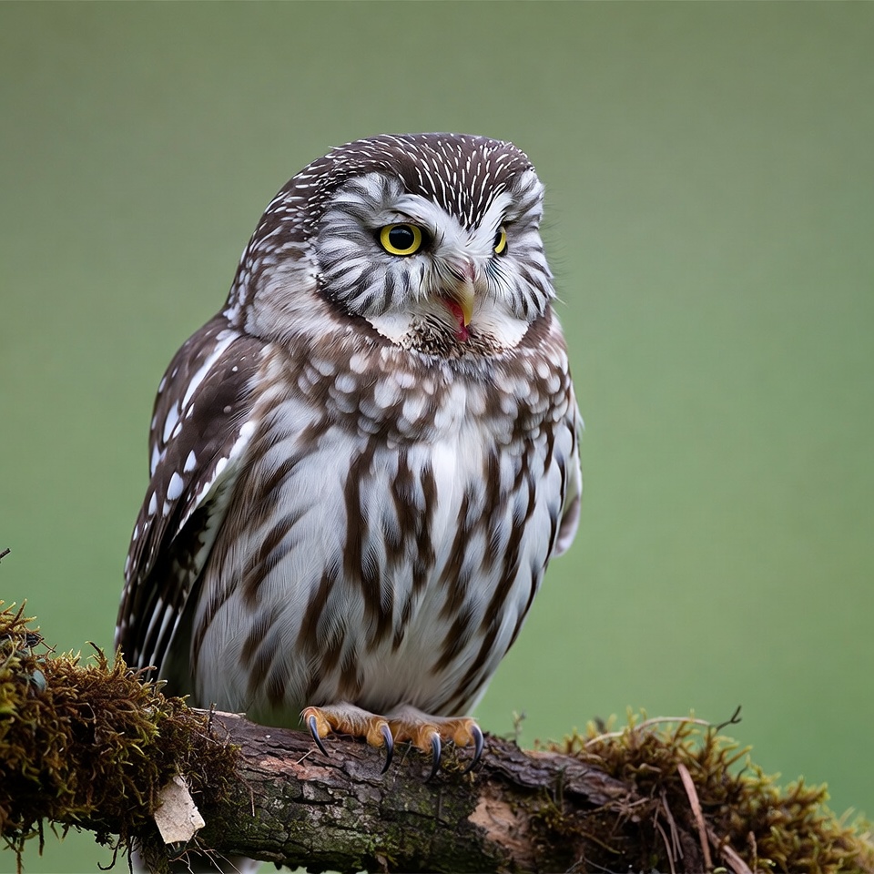 Owl perched on a branch in nature Owl perched on a branch in nature