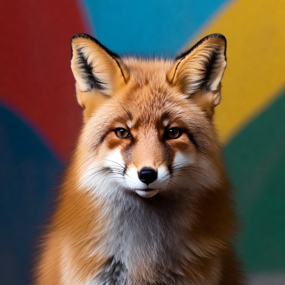 Fox with colorful background Fox with colorful background